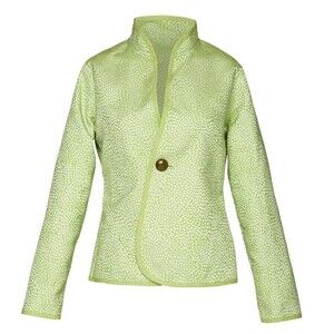 Trimdin Size Large White & Lime Green Florida Collection Raised Texture‎ Jacket